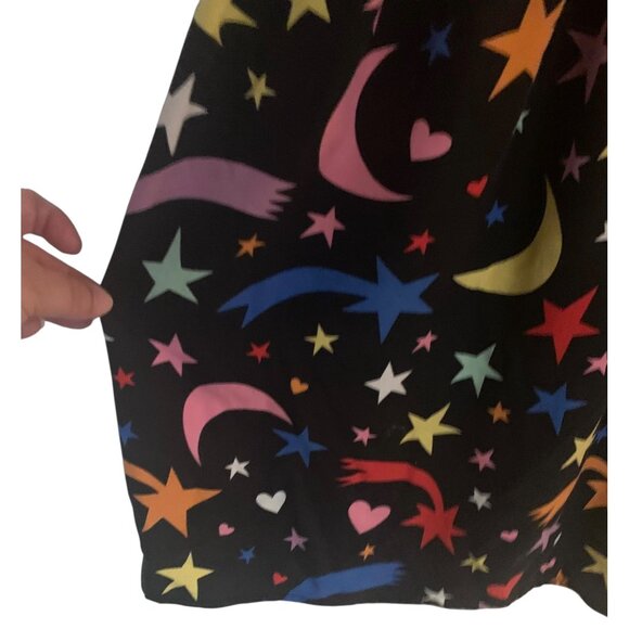 STELLA McCARTNEY Girl's Black Multicolor Shooting Stars Peplum Dress Size 14 - Picture 10 of 11